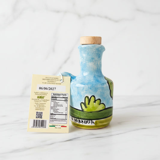 Nocellara del Belice Olive Oil - Hand Painted Artisanal Ceramic Bottle 100ml