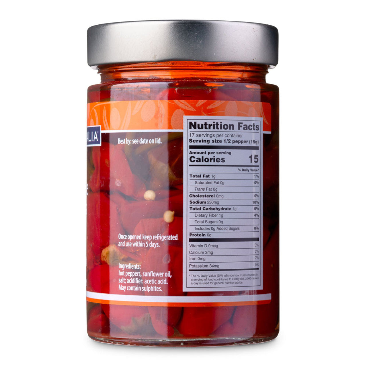 Long Hot Calabrian Red Peppers In Oil