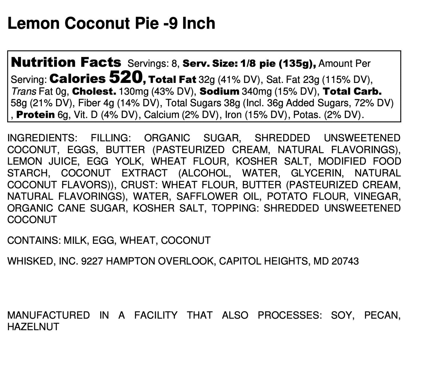 Lemon Coconut Pie