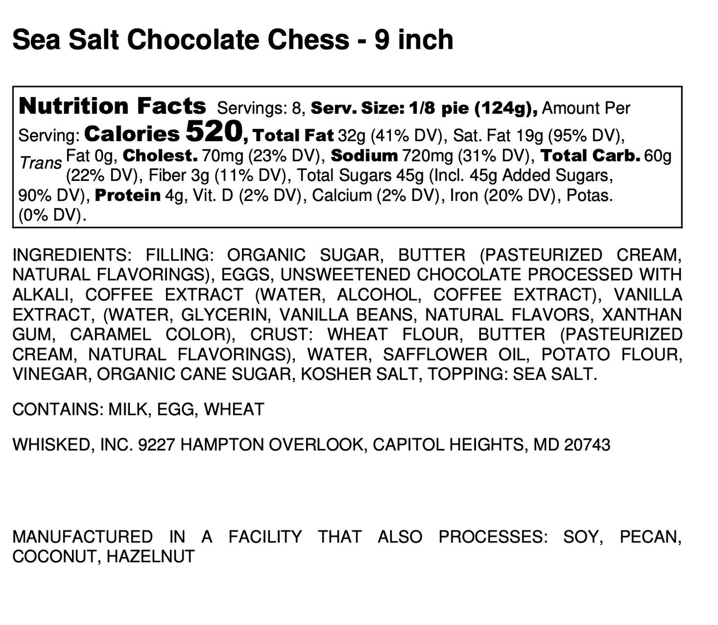 Sea Salt Chocolate Chess Pie