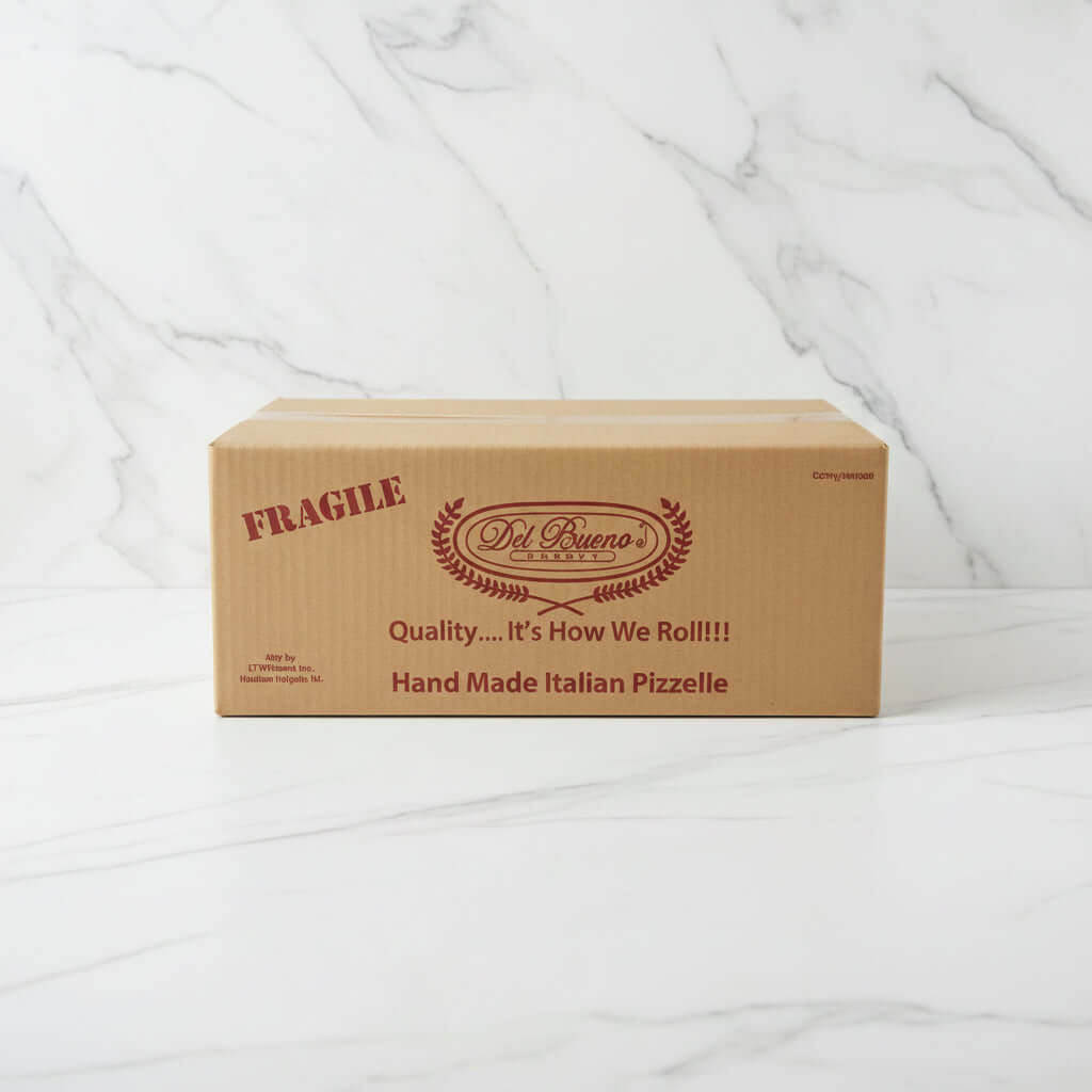 Cardboard box with 'Fragile' label on a black cart in a warehouse setting