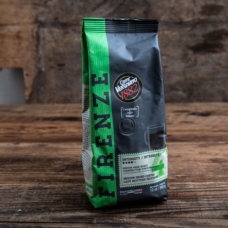 Vergnano Firenze Roast Ground Italian Coffee, 12-Ounce Bag