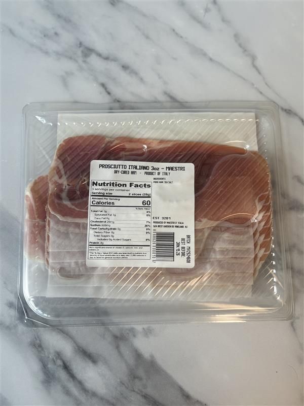 Sliced Prosciutto Italiano