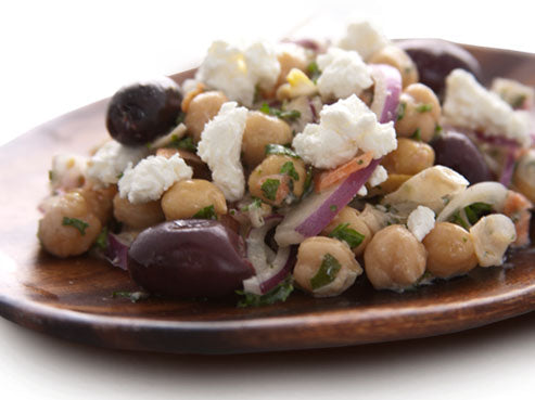 Flavors of Spring:  Chick Pea and Olive Salad with Goat Cheese