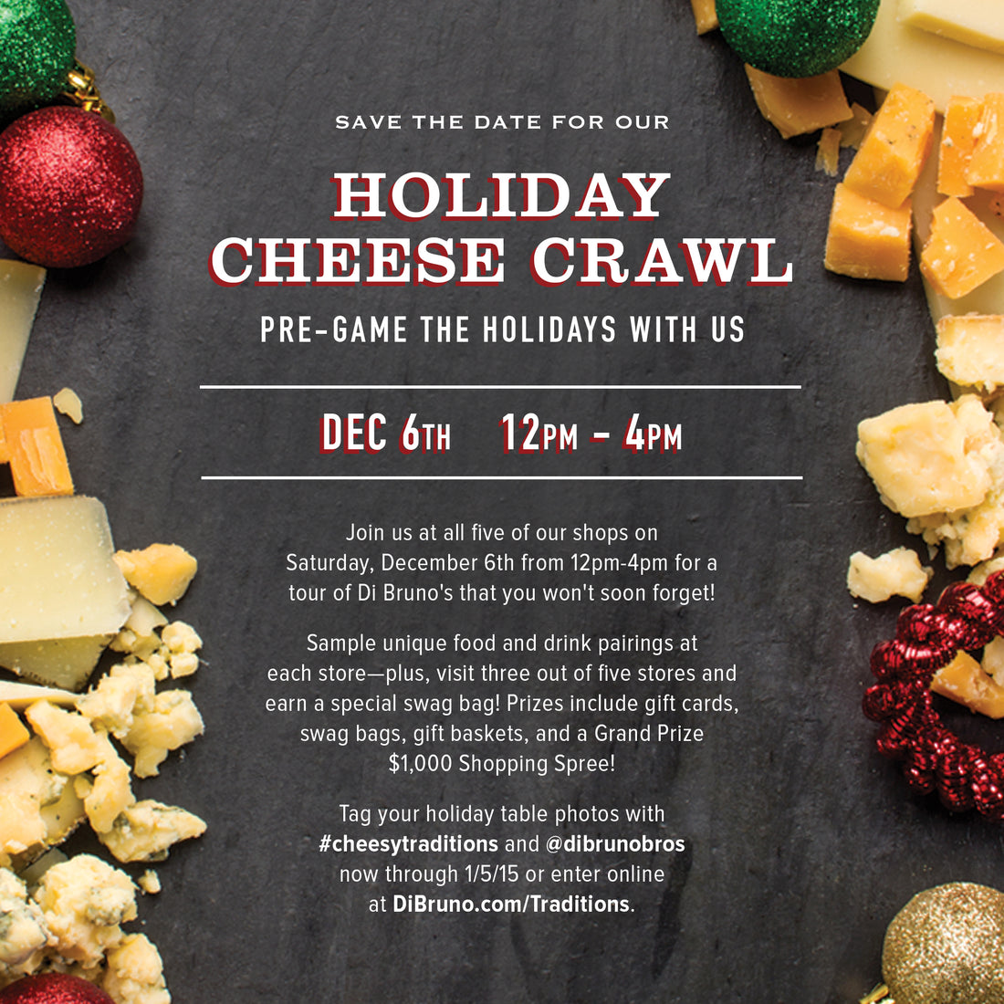 A Holiday Cheese Crawl, Save the Date 12/6!