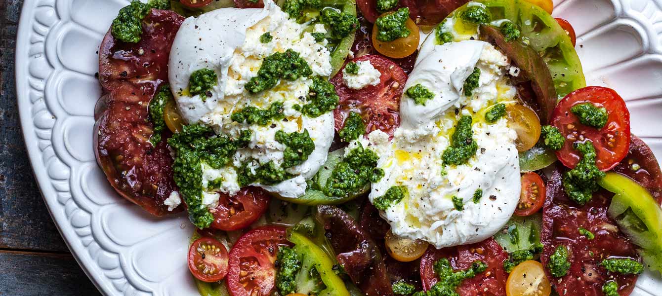 Pesto & Burrata Tomato Salad