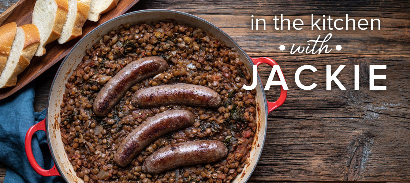 Braised Sausage and Lentils