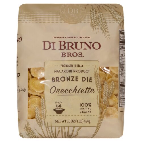 Front of Di Bruno Bros. Bronze Die Orecchiette 16 oz package
