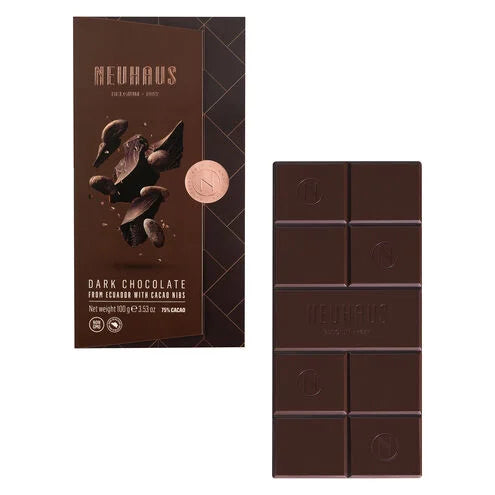 Neuhaus 75% Dark Chocolate With Cocoa Nibs Tablet