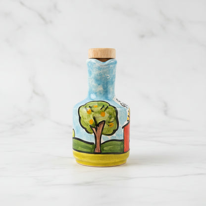 Nocellara del Belice Olive Oil - Hand Painted Artisanal Ceramic Bottle 100ml
