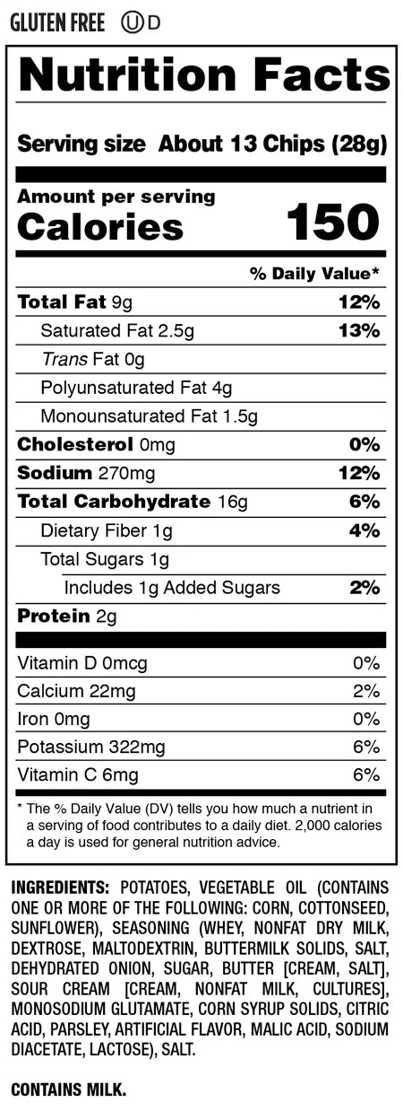 Sour Cream & Onion Flavored Potato Chips