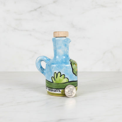 Nocellara del Belice Olive Oil - Hand Painted Artisanal Ceramic Bottle 100ml