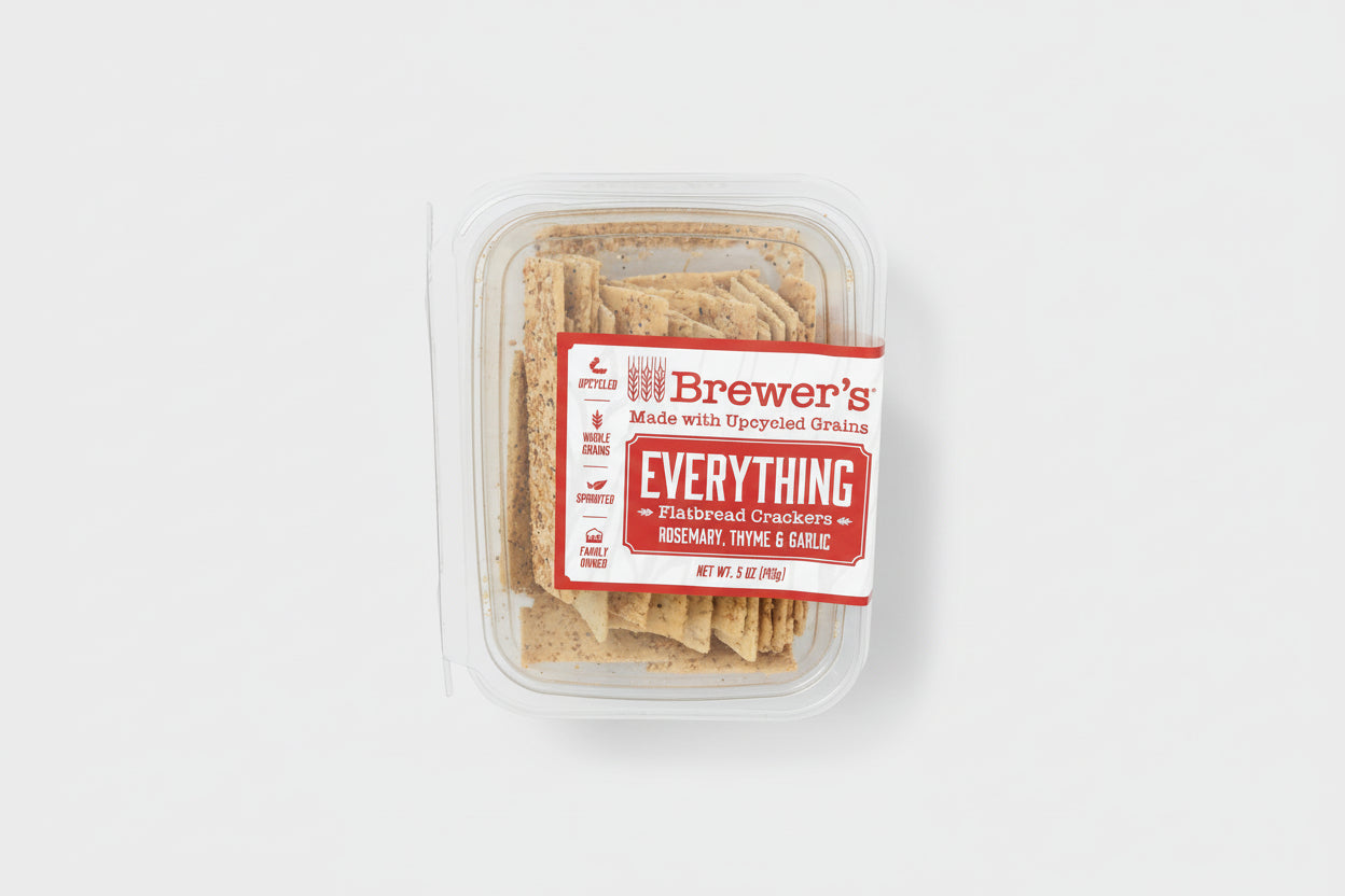 Packaged flatbread crackers with 'Brewer's' label on a white background
