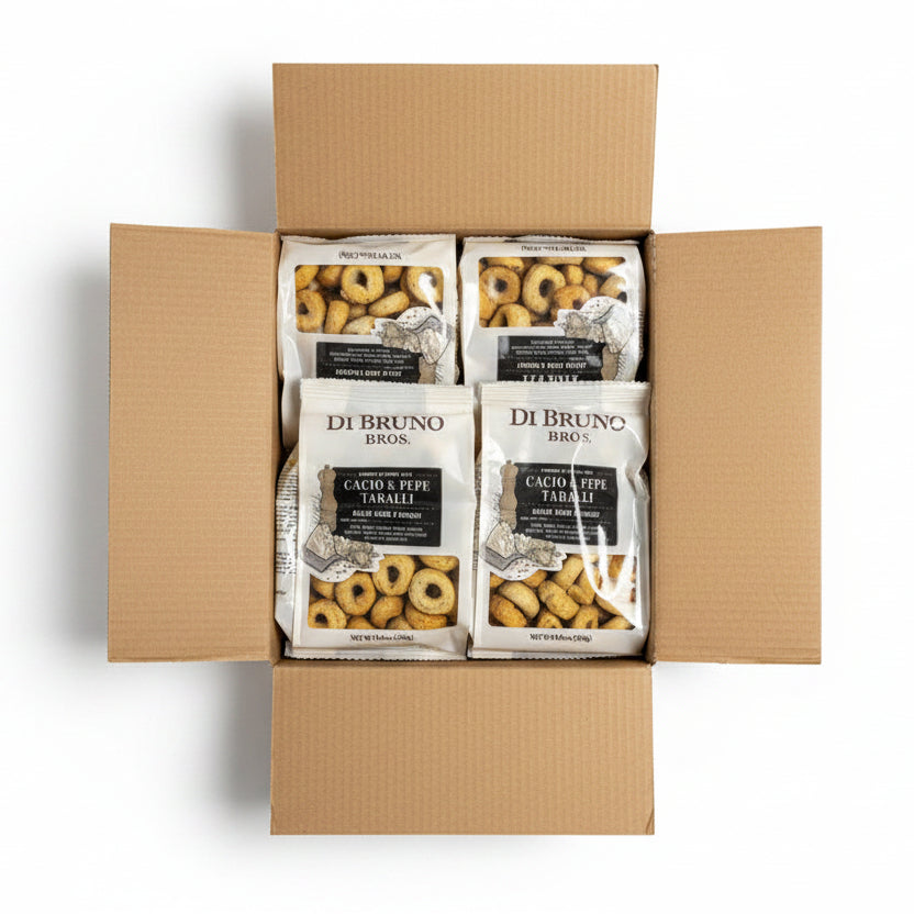 Box of DiBruno Bros. Cacio & Pepe Taralli snacks