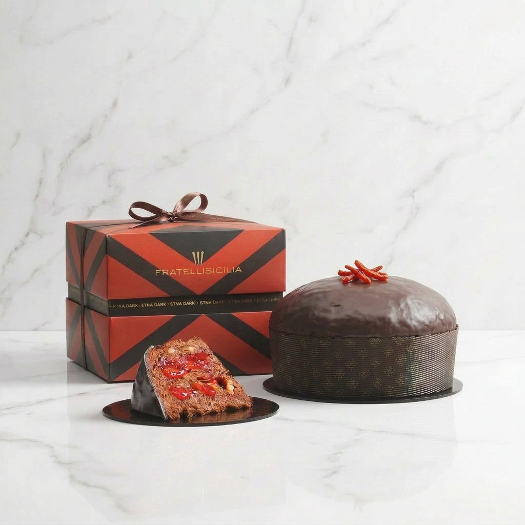 Etna Dark Panettone with Red Blossom Orange