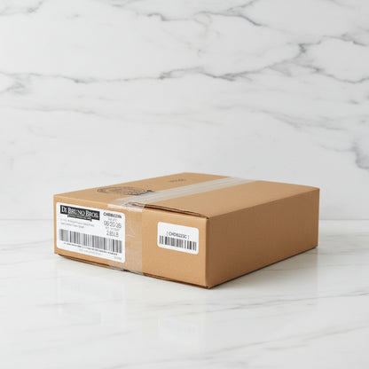 Cardboard box with Di Bruno Bros label on a blurred background
