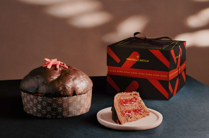 Etna Dark Panettone with Red Blossom Orange