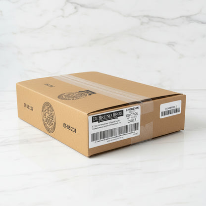 Cardboard box with Di Bruno Bros label on a black surface