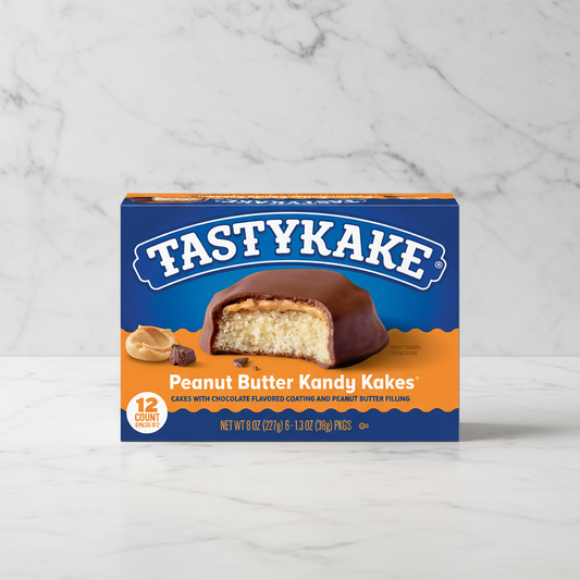 Tastykake Peanut Butter Kandy Kakes packaging on a white background