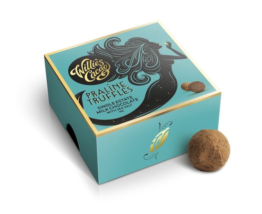 Willie's Cacao 5-Piece Dark Chocolate Praline With Sea Salt Gift Box