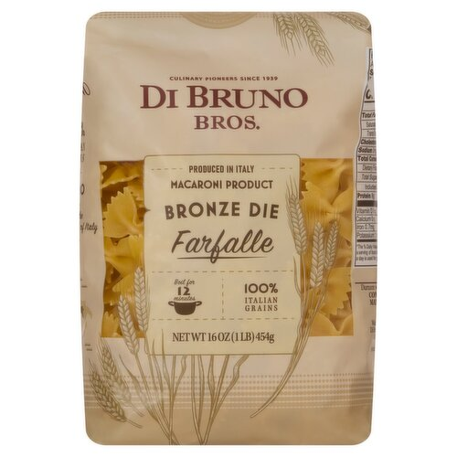 Front of Di Bruno Bros. Bronze Die Farfalle 16 oz package
