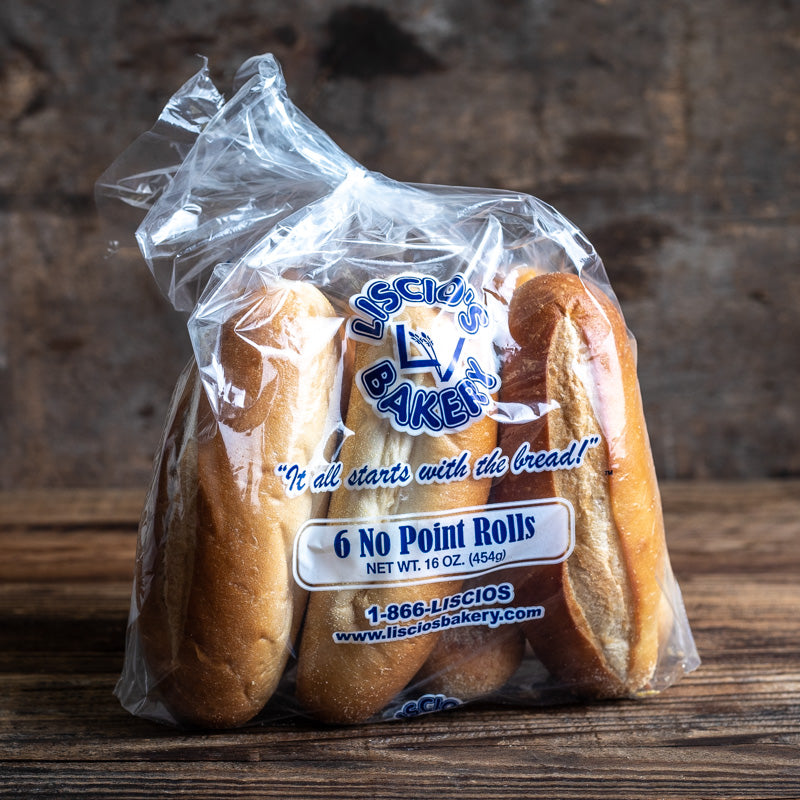 Liscio's Bakery No Point Torpedo Rolls, 6-Pack