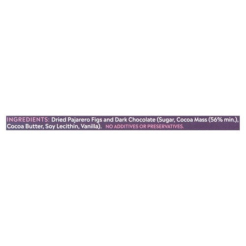 A horizontal purple label strip displaying the ingredients list in white text against a solid white background.